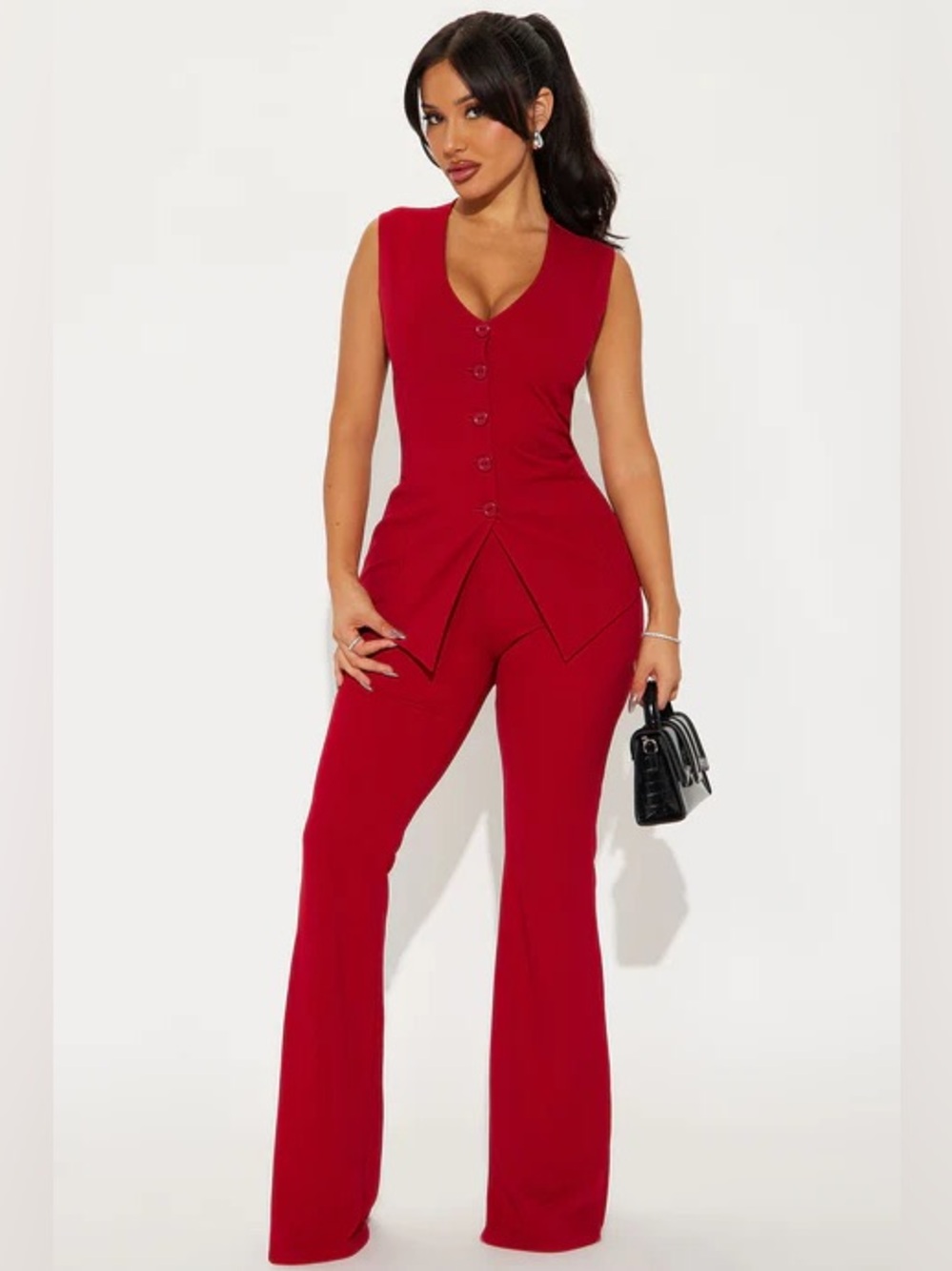 Fashion Nova Red Pant Set
